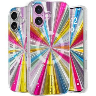 Lonli farvetone - til iPhone 16 plus sag [kompatibel med MagSafe] - Cosmic Portal Phone Case - [360 Shock -Absorbent Bumper] - Sød unik og æsteti