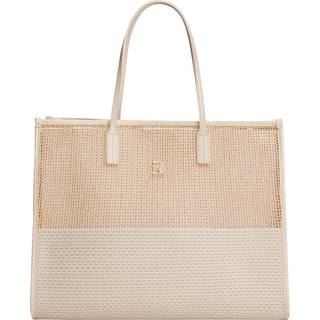 Tommy Hilfiger Tommy Hilfiger Cream Tote City Woven Tote Bag