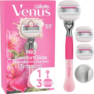Gillette Venus Pro Comfortglide Tropical Barberskraber inkl. 3 Barberblade + Vægholder