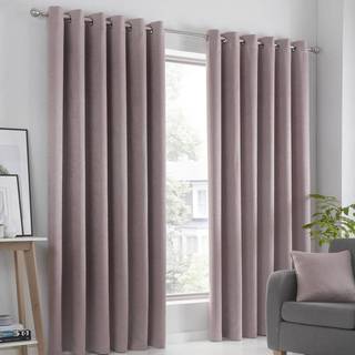 Fusion Fusion Pink Strata Room Darkening Woven Pair of Eyelet Curtains