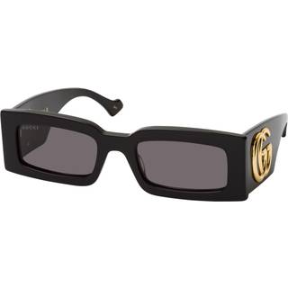 Gucci Kvinde GG1425S 001 Solbriller Acetat Sort Grå Firkantet Normal