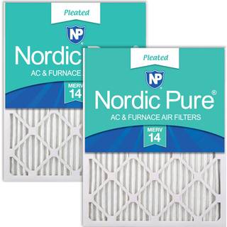 Nordic Pure 16x20x1 (15 1/2 x 19 1/2 x 3/4) Plisserede Merv 14 Air Filters 2 Pack
