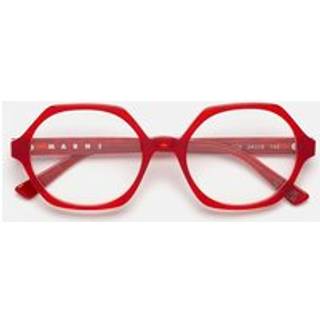 Marni Unisex Marni 9Q3 Nabaro Red Comb Optiske stel Acetat Rød Geometrisk