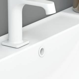 Overløbsroset til marmor/solid surface vaske - hvid mat