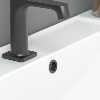 Overløbsroset til marmor/solid surface vaske - sort mat