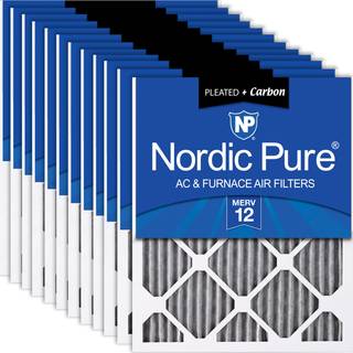 Nordic Pure 15x20x1 (14 1/2 x 19 1/2 x 3/4) Furnace Air Filters Merv 12 plisset plus carbon 12 -pakke