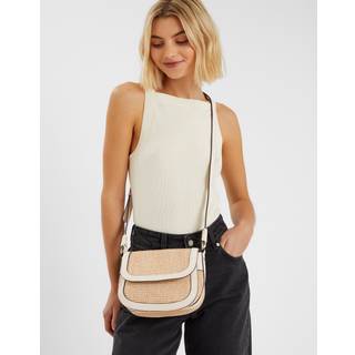 Accessorize Accessorize Cream Woven Satchel Cross-Body Bag