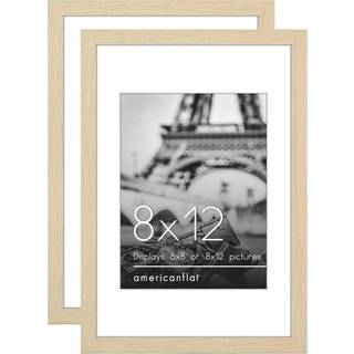 AMERICANFLAT 8X12 Billedramme med poleret plexiglass - S?t med 2 - Brug som 6x8 ramme med Mat eller 8x12 ramme uden Mat - Galleria Collection - G