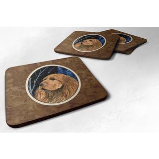 """" Caroline's Treasures SS8391FC Starry Night Sussex Spaniel Foam Coasters Set p? 4 (S?t p? 4) 3.5 """" ""H X 3,5"" """" ""W Multicolor"" ""