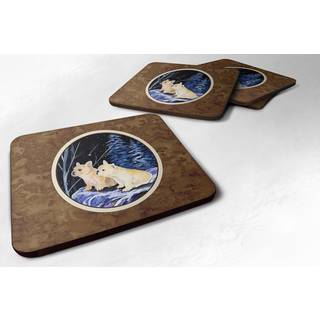 """" Caroline's Treasures SS8395FC Starry Night French Bulldog Foam Coasters Set p? 4 (S?t p? 4) 3,5 """" ""H X 3,5"" """" ""W Multicolor"" ""