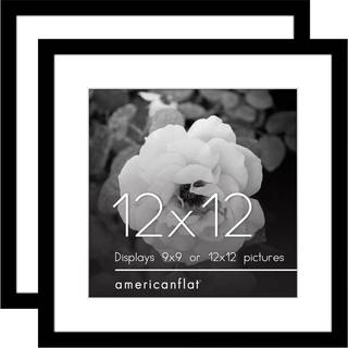AMERICANFLAT 12X12 Billedramme med poleret plexiglass - S?t med 2 - Brug som 9x9 ramme med Mat eller 12x12 ramme uden Mat - Galleria Collection -