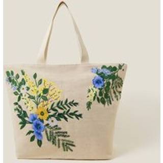 Accessorize Blomster Broderet Beach BagEn