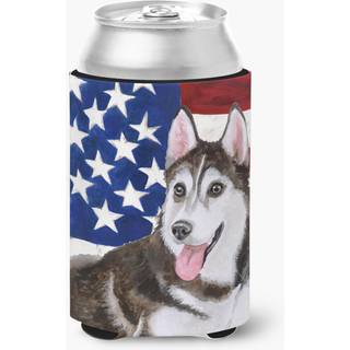 """" Caroline's Treasures Siberian Husky #2 Patriotic Decorative Can Hugger Multicolor """"