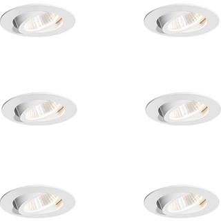 Sæt med 6 indbygningsspots hvid 6,8 cm inkl. LED 750 lm dæmpbar IP23 - Gaius