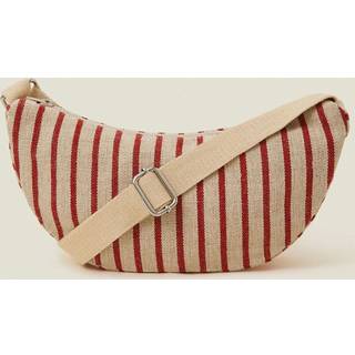 Accessorize Accessorize Red 100% Cotton Stripe Sling Cross-Body Bag