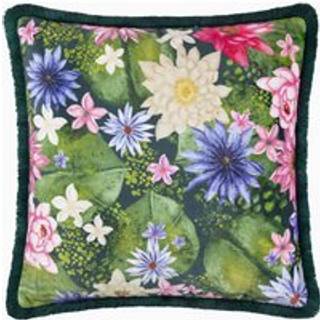 Paoletti Paoletti Multicolour Marjoelle Flowers Printed Velvet Cushion