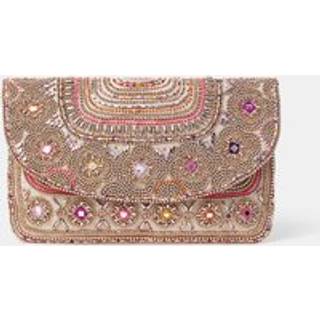 Accessorize Accessorize Gold Bead Mirror Embellished Clutch Bag