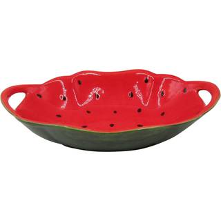 Snackskål Home ESPRIT Rød Grøn Stentøj Vandmelon 30 x 19,5 x 7,5 cm