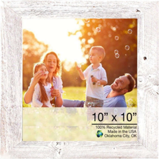 10x10 rustik vit tvättad bildram med plexiglashållare