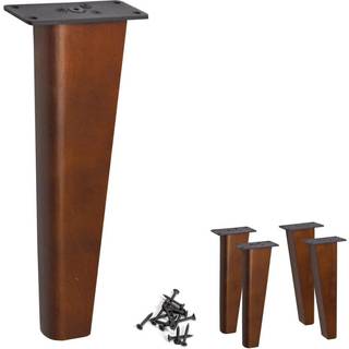 AKB Hardware 4 PCS Set Solid Wood Furniture Ben - Darker Medium Brown Finish For Sofa Table Bench Chair (8 """" H Straightsyle)