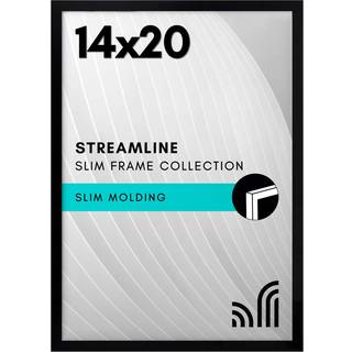 AmericanFlat 14x20 Picture Frame med poleret plexiglass - Streamline Collection - tynd grænse -billedramme til vægvisning - hængende hardware ink