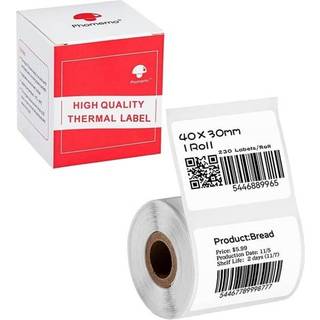 Phomemo Etiketter til printere 30x40mm 230stk - Hvid