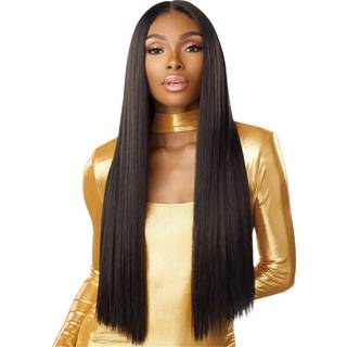 Sensationnel Butta Lace Wigs - Enhed 45 Ekstra bred 5 tommer dyb afsked syntetisk forudoplukket hårgrænse glueless Lacefront (2 Darkbrown)