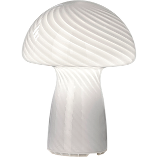 Veli line stripe mushroom hvid lampe med riller 16x22cm
