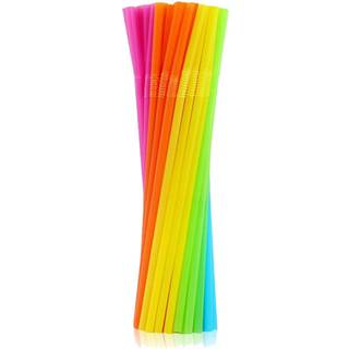 500 stk. Plastik Knæksugerør Mix - 5mm x 21 cm 50 stk. Genanvendelige Plastik sugerør