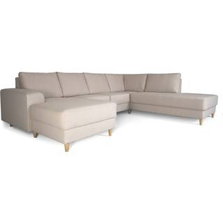 Nordic U-sofa højrevendt lys beige.