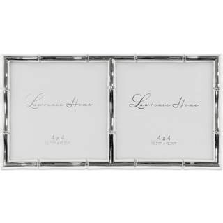 Lawrence rammer 4x4 dobbelt sølvmetal billedramme med bambusdesign