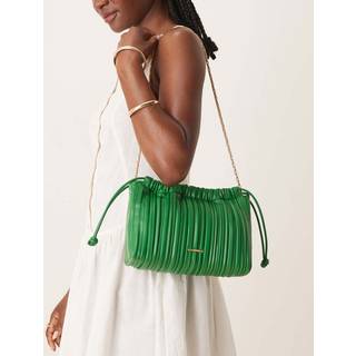 Plissé Crossbody Bag - Green - One Size