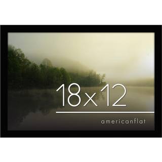 AmericanFlat 18x12 Billedramme i sort - konstrueret træramme med knust -resistent glas og hængende hardware til vandret eller lodret vægvisning