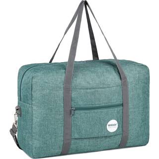 WANDF Foldbar Travel Duffel Bag Bagage Sports Gym Vandafvisende Nylon (E-Denim Gr?n med rem)