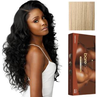 Sensationnel bare blonder Fulllace Wig - Enhed 4 Human Hair Blend All Lacefrontal Glueless Synthetic 180 Grad Preplucked Hairline (Beigeblonde)