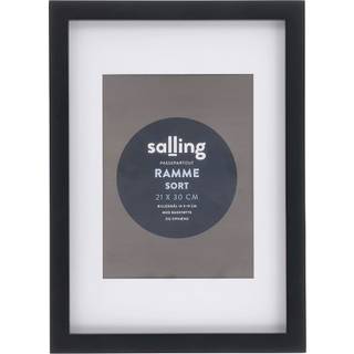 Sort passepartout ramme m. plexiglas - 21x30 cm (På lager i butik)