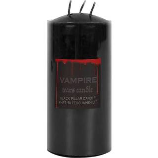 Blutende Schwarze Vampir Stumpenkerze 15cm