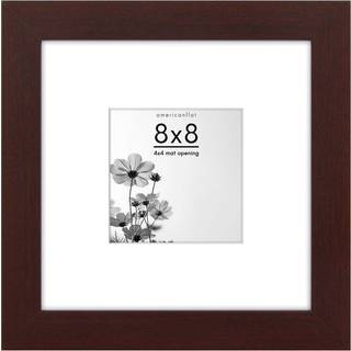 AMERICANFLAT 8X8 Billedramme med knust -resistent glas - Brug som 4x4 ramme med Mat eller 8x8 ramme uden Mat - Hudson Collection - Bred fotoramme