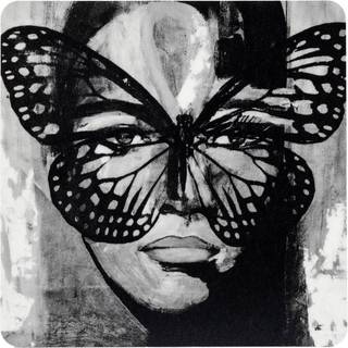 Carolina Gynning Golden Butterfly glasunderlag 9x9 cm Black-white