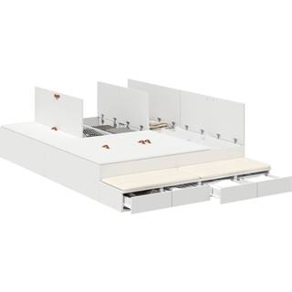 Seng Med Opbevaring Hvid 236,5 X 160 X 31,5 Cm Konstrueret Træ