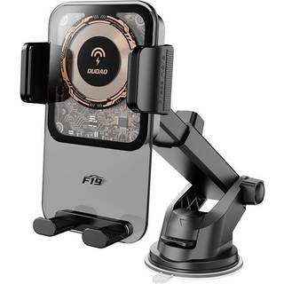 Dudao Mobiltelefonholder med sugekop og 15W trådløs opladning - Svart