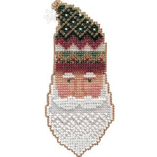 Kris Kringle Beaded Counted Cross Stitch Ornament Kit Mill Hill 1999 Charmet Santa Faces MHCSF17