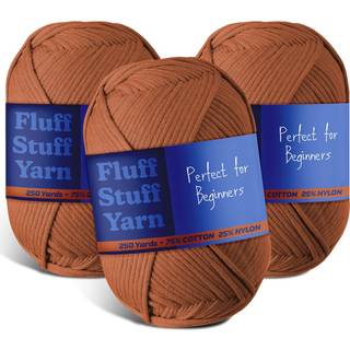 Bl?dt garn-H?kling og strikegarn Begyndergarn med let at se sting 3 pakke med 250 yds Amigurumi garn Bomuld-Nylon Blend Tshirt Yarn Workly Weight