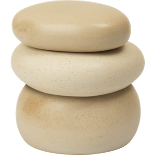 Ferm Living Pebble Boks Cremefarvet / Sand 14,7 Cm - Smykkeskrin og bonbonniere Stentøj Cream - 1104270732