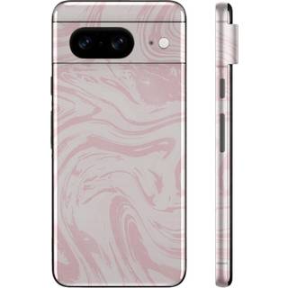 Mightyskins blanke glitter hud kompatibel med Google Pixel 8 Full Wrap Kit - Silky Pink | Beskyttende holdbar højglans glitter finish | Let at an