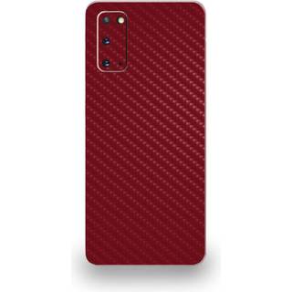 Mightyskins Carbon Fiber Skin til Samsung Galaxy S20 - Solid Bourgogne | Beskyttende holdbar tekstureret kulfiberfinish | Let at anvende | Lavet