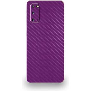 Mightyskins Carbon Fiber Skin til Samsung Galaxy S20 - Solid lilla | Beskyttende holdbar tekstureret kulfiberfinish | Let at anvende Fjern og ski