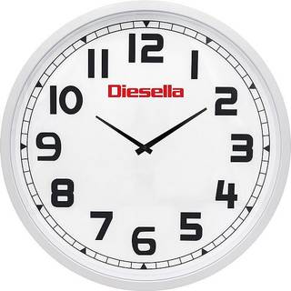 Diesella Vægur Ø61cm med kraftig plastramme og klassisk hvid urskive