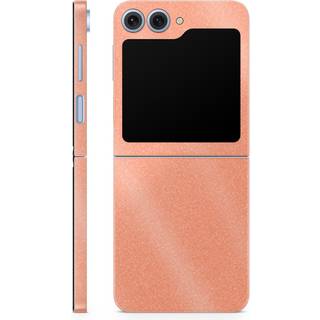 Glans glitter telefonhud kompatibel med Samsung Galaxy Z Flip 6 - Solid Peach - Premium 3m vinylbeskyttende indpakningskumafd?kning - Let at anve