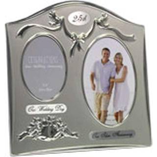 To tone sølvplateret bryllupsdag gave fotoramme - """" 25. sølv jubilæum """"